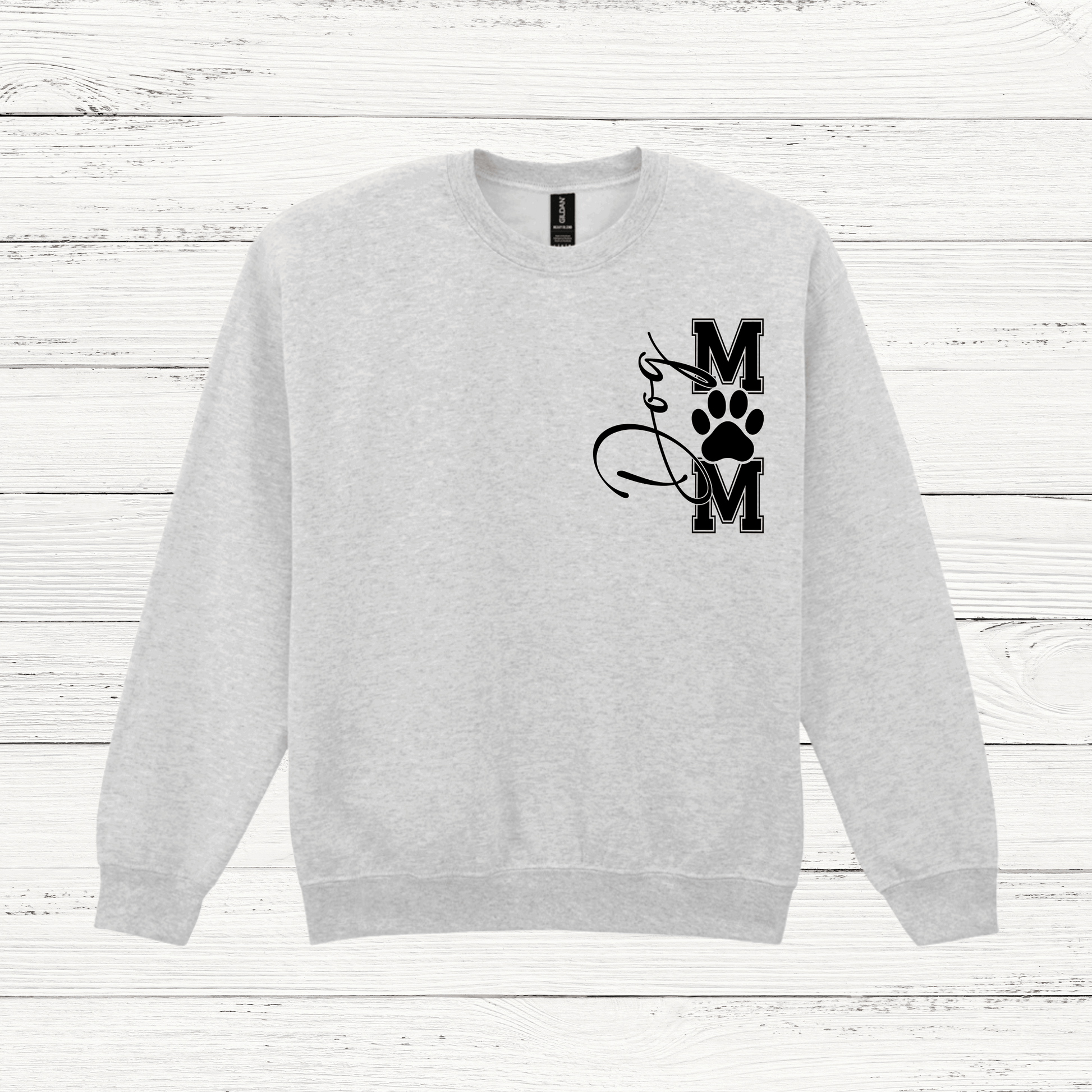Grey sweatshirt with dog-themed design