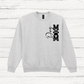 Grey sweatshirt with dog-themed design