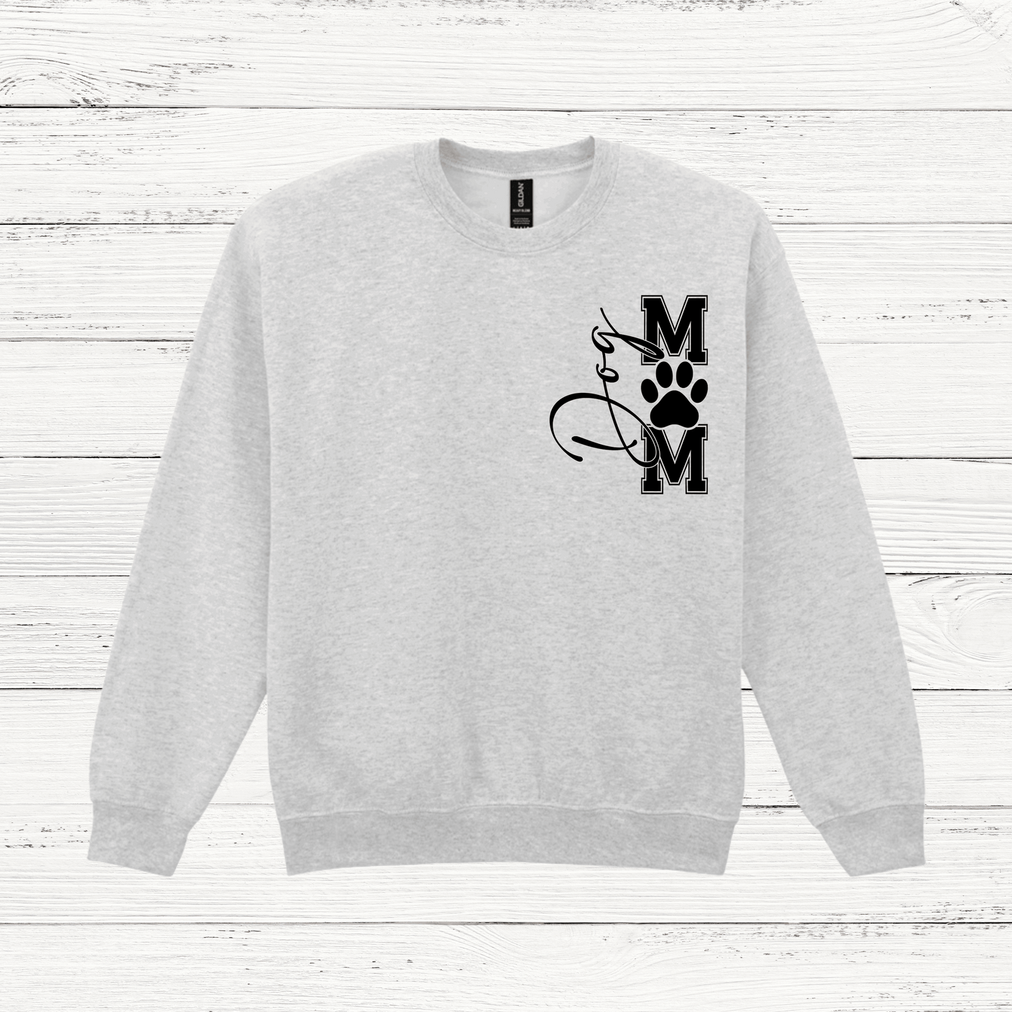 Grey sweatshirt with dog-themed design