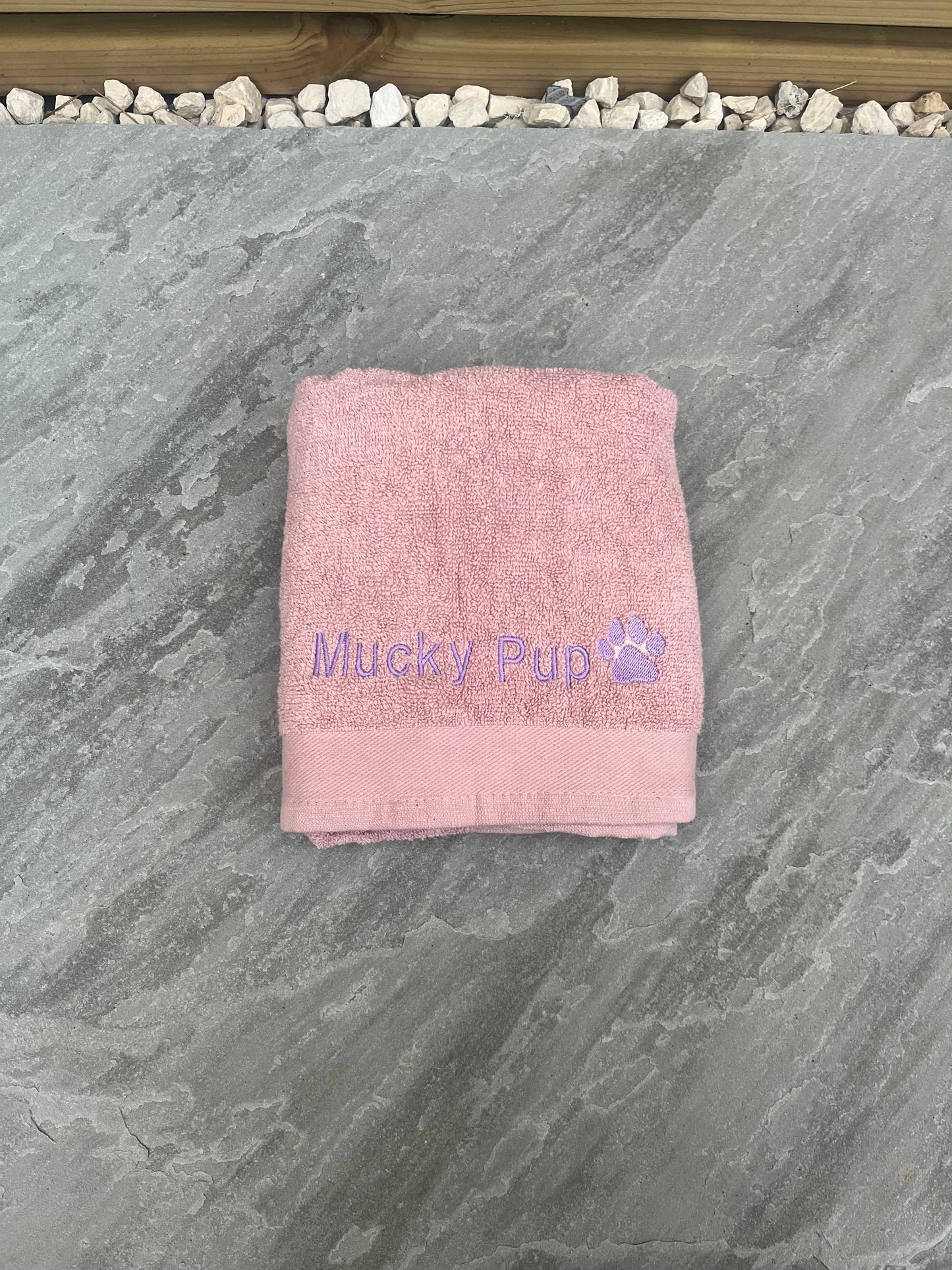 Personalised 'Mucky Pup' Embroidered Pet Towel
