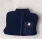 Navy blue borg fleece workwear jacket with full zip and pocket