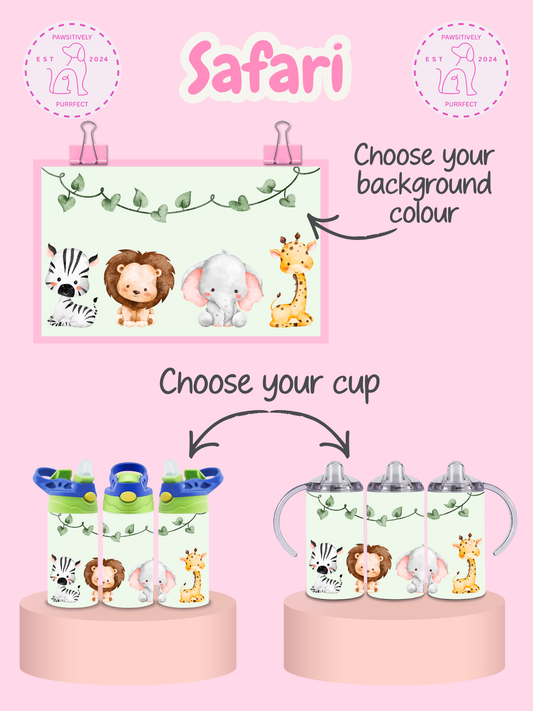 Personalised animal photo tumbler with custom safari pictures