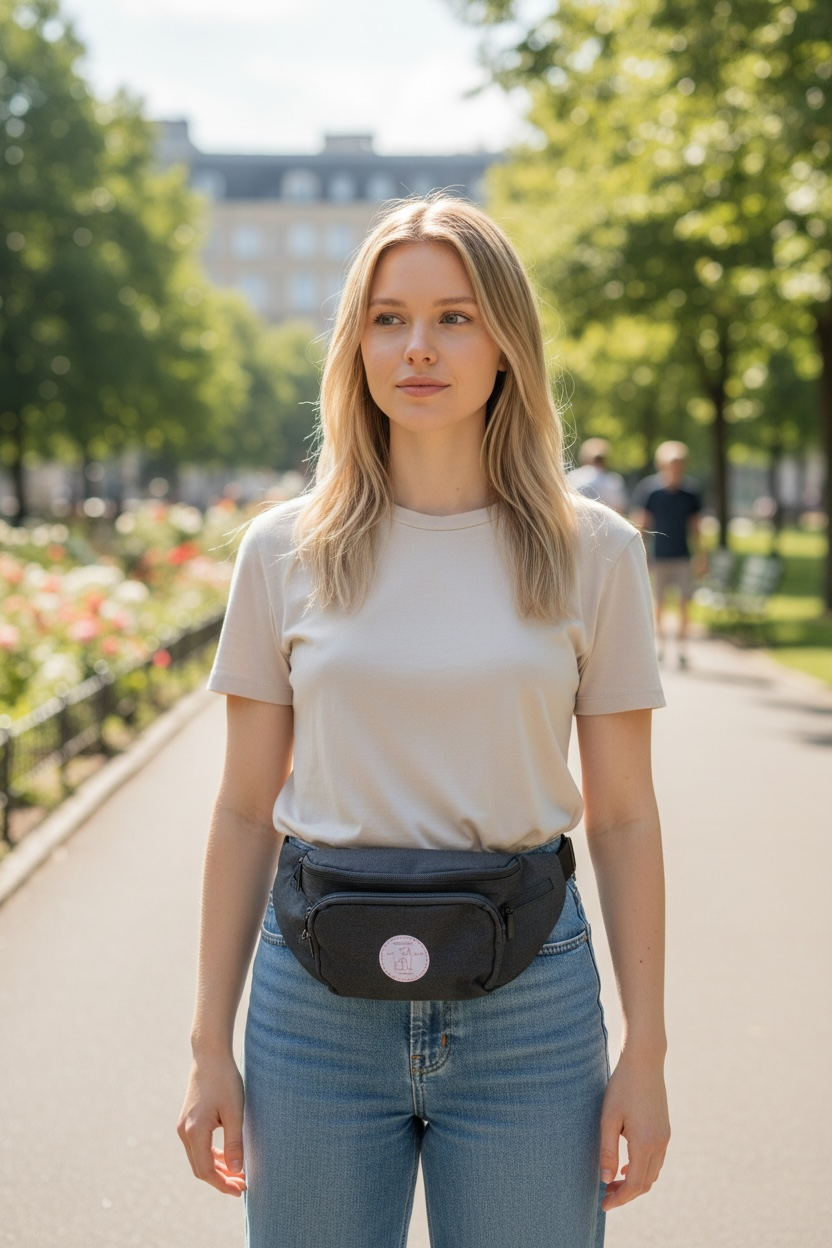 Personalised black waist bag for dog walkers and pet professionals