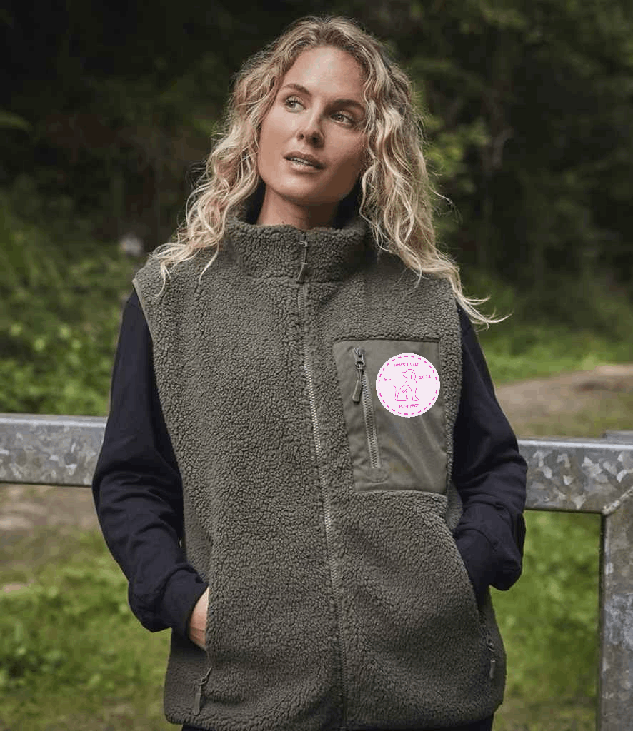 Branded fleece gilet for dog groomers and pet professionals
