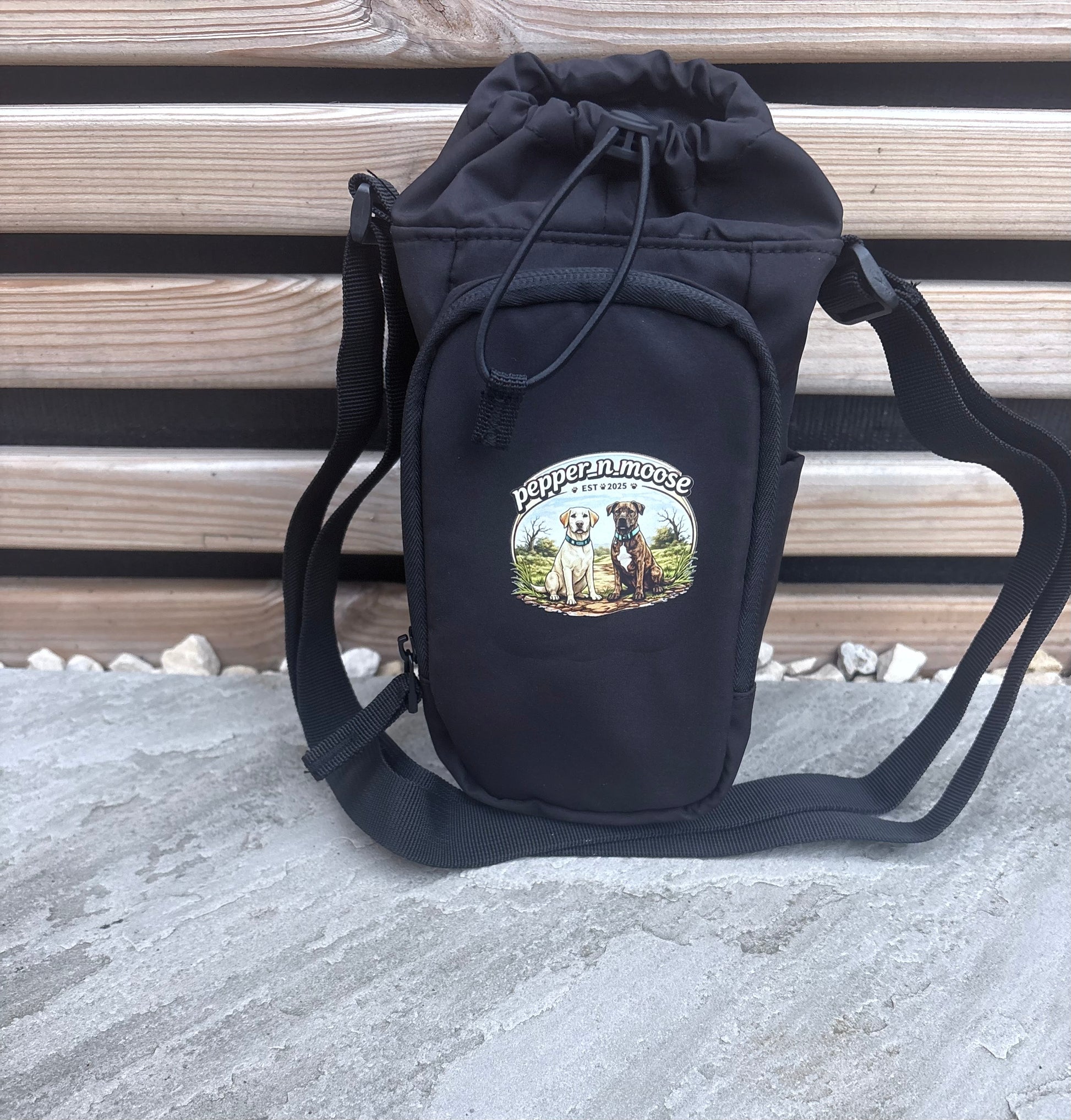 Personalised water bottle bag with custom image