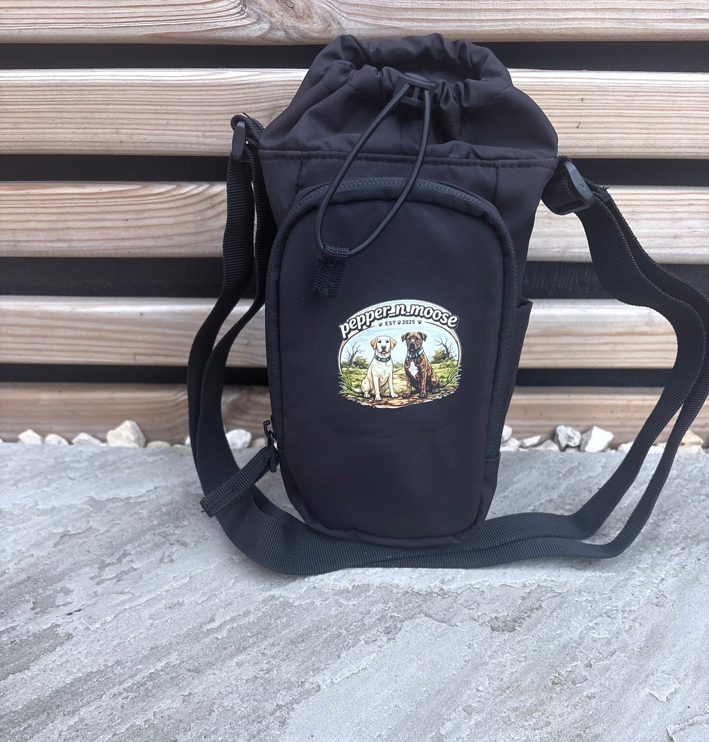 Personalised water bottle bag with custom image