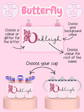 Personalised butterfly tumbler for children with colourful butterfly design