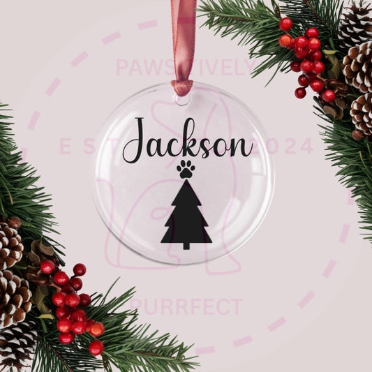 Personalised clear fillable Christmas bauble with custom name