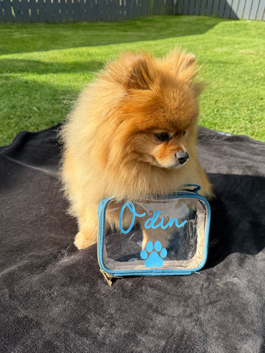 Personalised dog travel bag for pet essentials