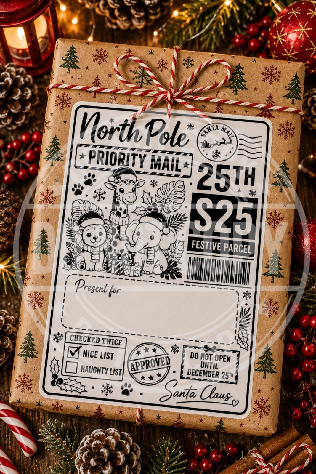 Personalised gift wrapping stickers for Christmas presents