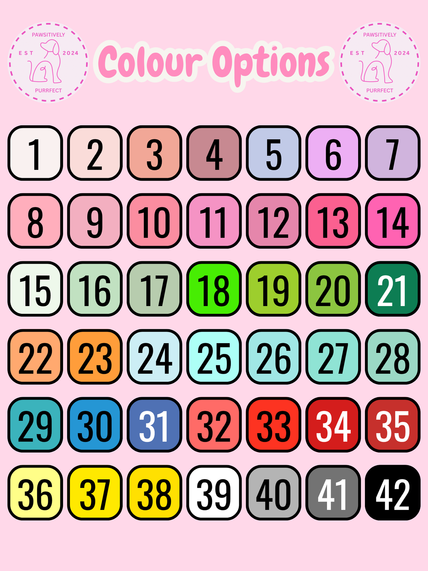 Available colour options for personalised Mama and Mini tumblers