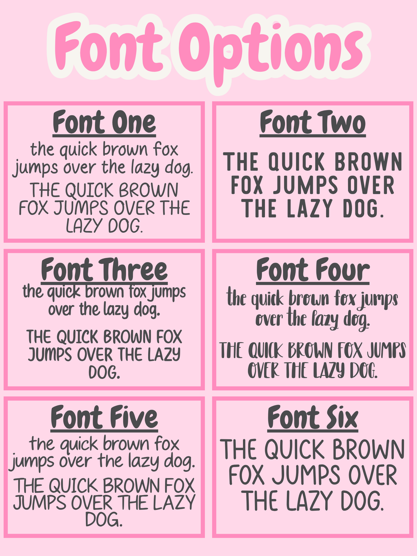 Font options for personalised pet document wallet