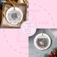 Personalised pet memorial Christmas bauble with pet photo and name.