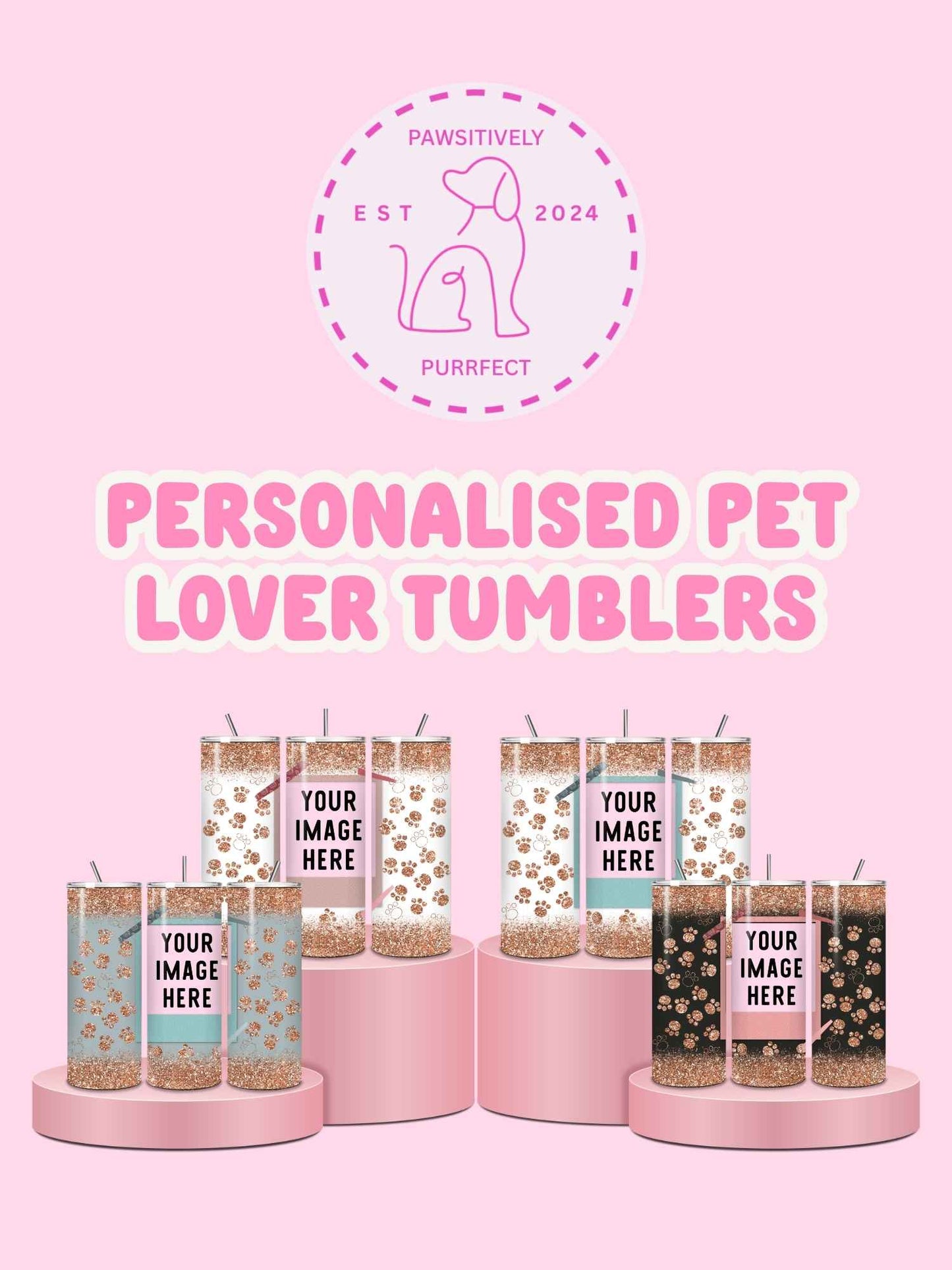 Personalised 20oz pet photo thermal tumbler