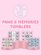 Personalised Paws & Memories 20oz stainless steel thermal tumbler with custom pet photos and name