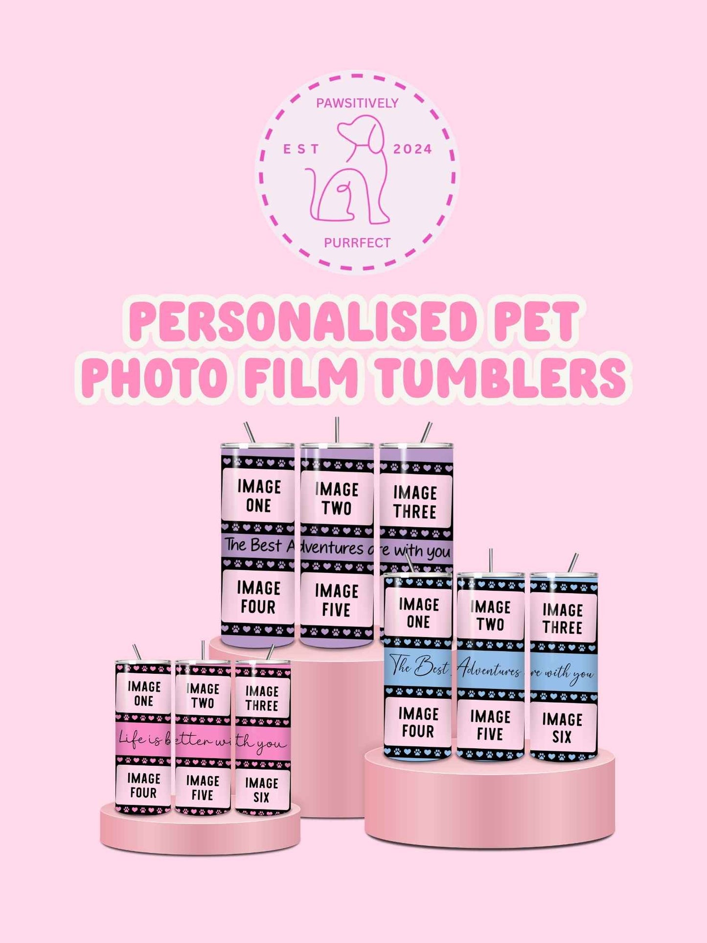 Personalised 20oz pet photo thermal tumbler