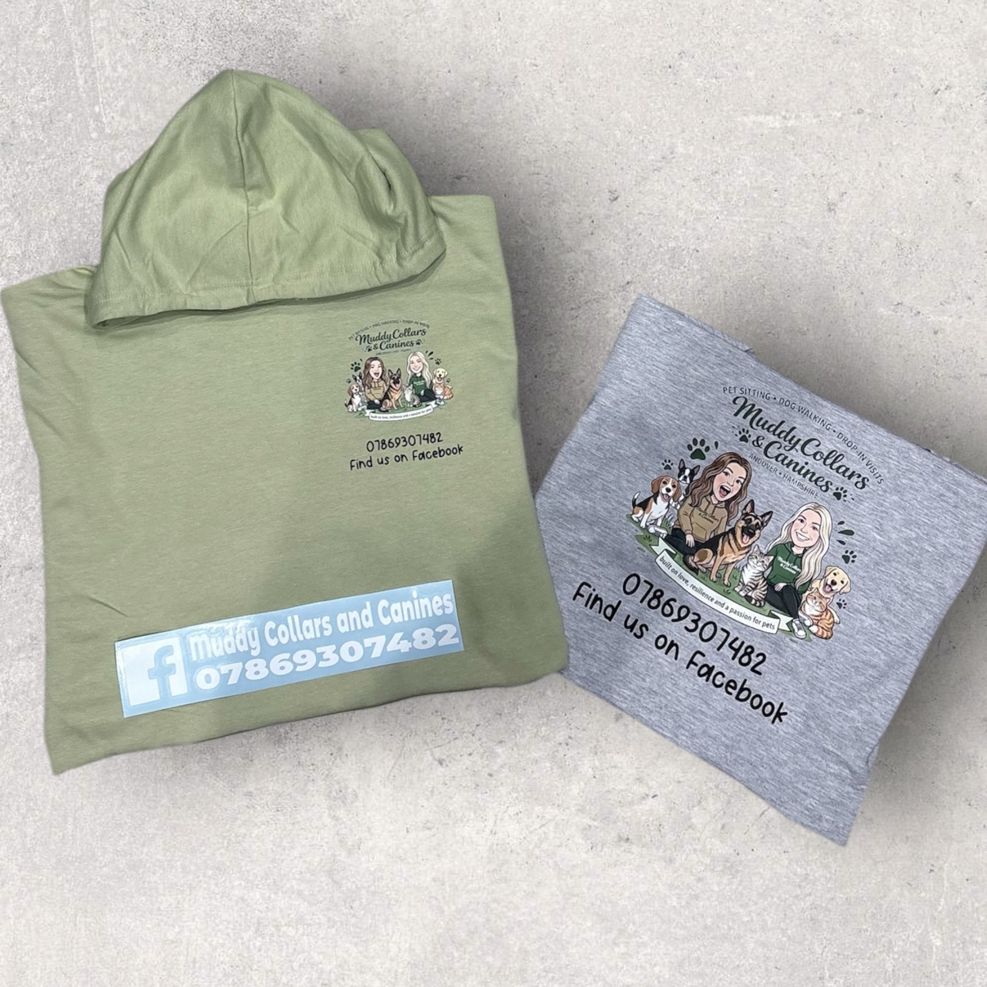 Our personalised pet sitter hoodie with business logo