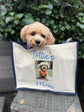 Our personalised pet tote bag with a custom pet photo