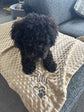 Luxury personalised pet gift blanket with embroidered name