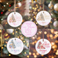 Personalised teddy bear first Christmas bauble with baby's name.