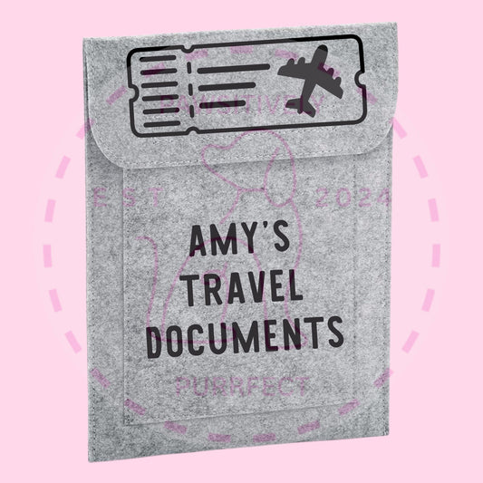 Personalised travel wallet for pet lovers with custom name