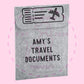 Personalised travel wallet for pet lovers with custom name