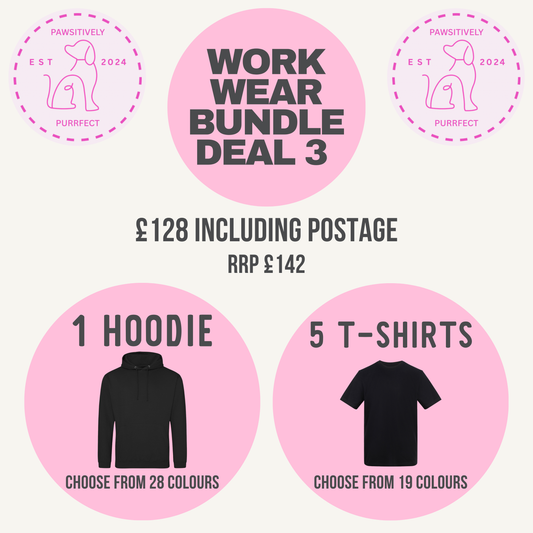 Personalised workwear font options for pet business hoodies and T-shirt