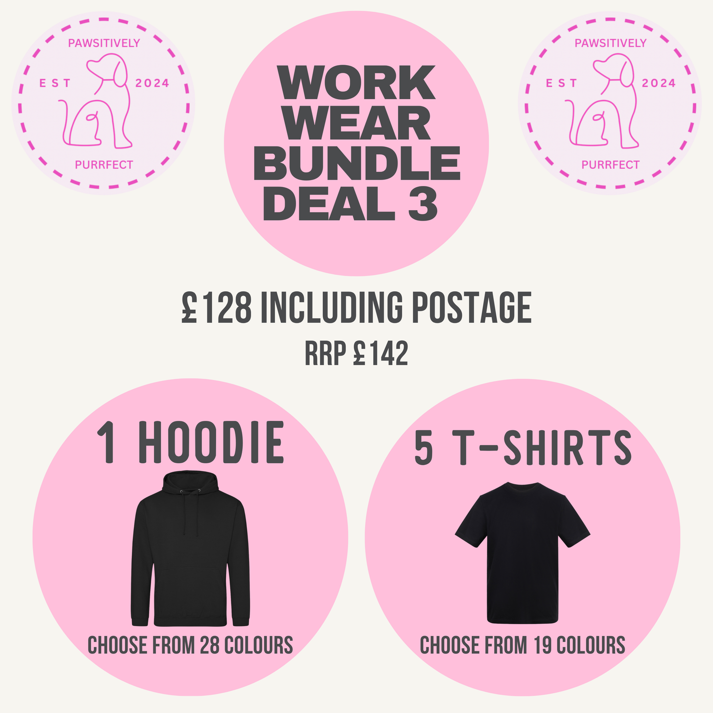 Personalised workwear font options for pet business hoodies and T-shirt