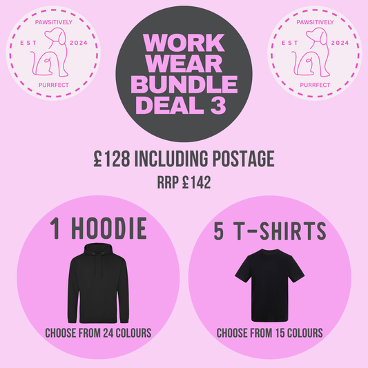 Personalised pet professionals business workwear bundle with hoodie and T-shirts