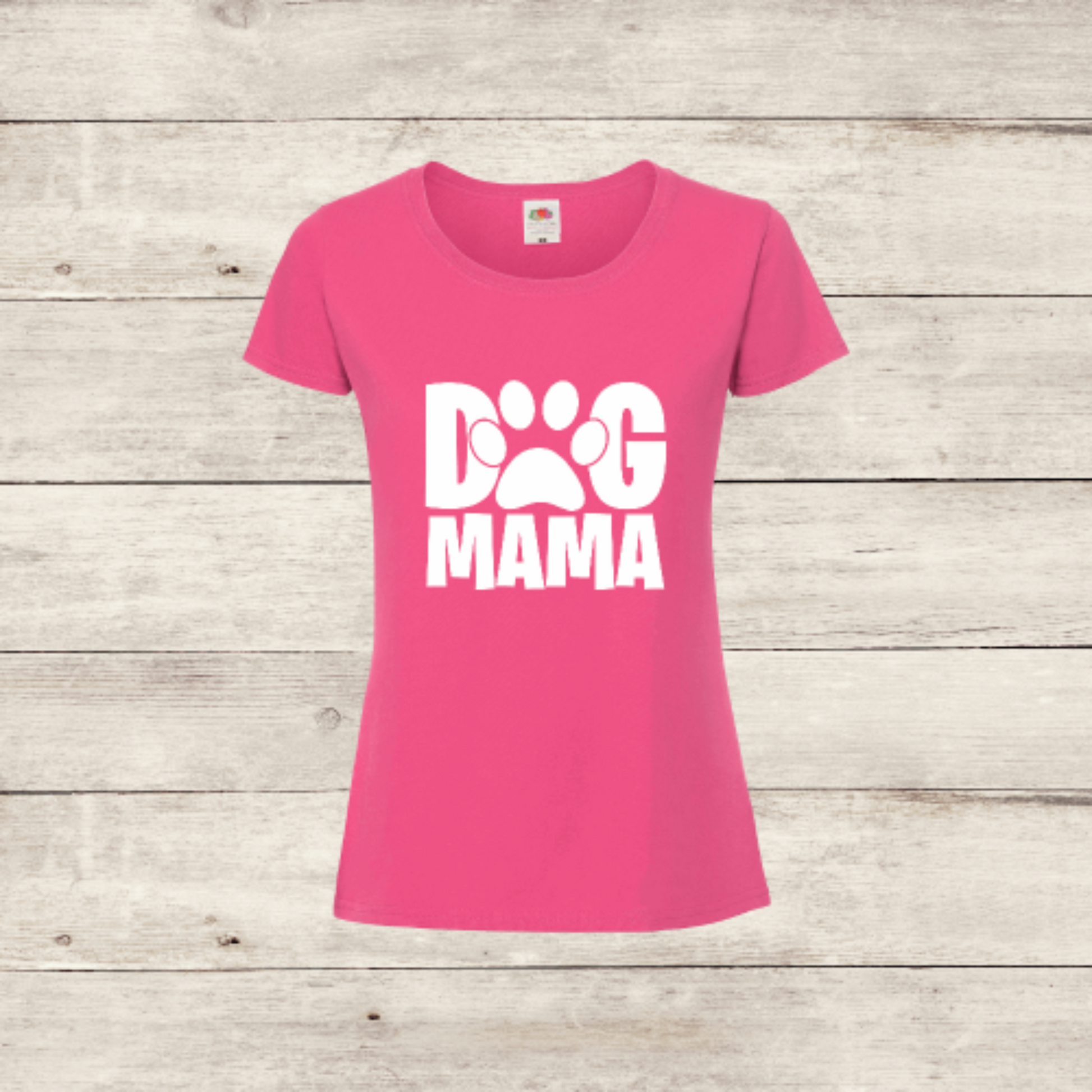 Pink women's T-shirt with Dog Mama design