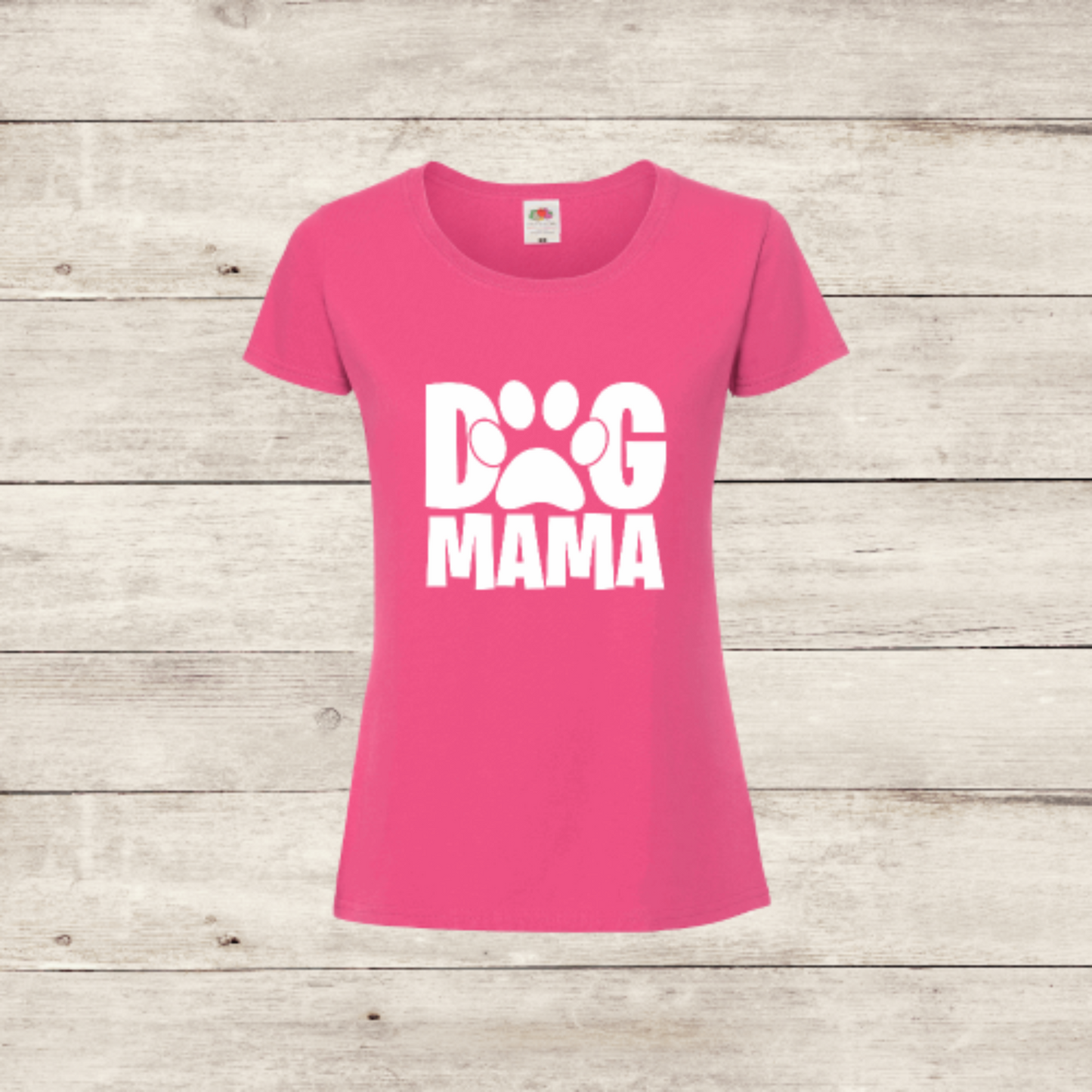 Pink women's T-shirt with Dog Mama design