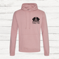 Pink personalised peeking dog hoodie with dog illustration