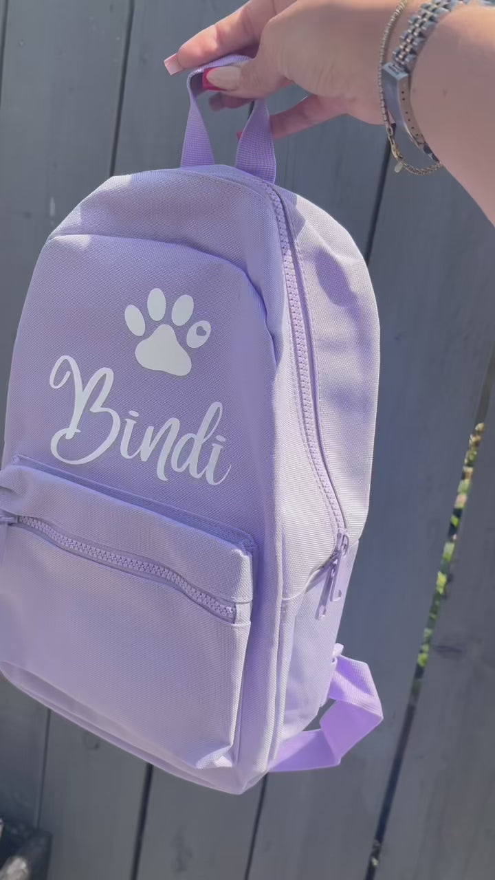 Load video: video of personalised pet backpack