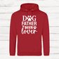 Red hoodie with Dog Father Beer Lover design
