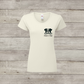 White women's T-shirt with personalised dog graphic