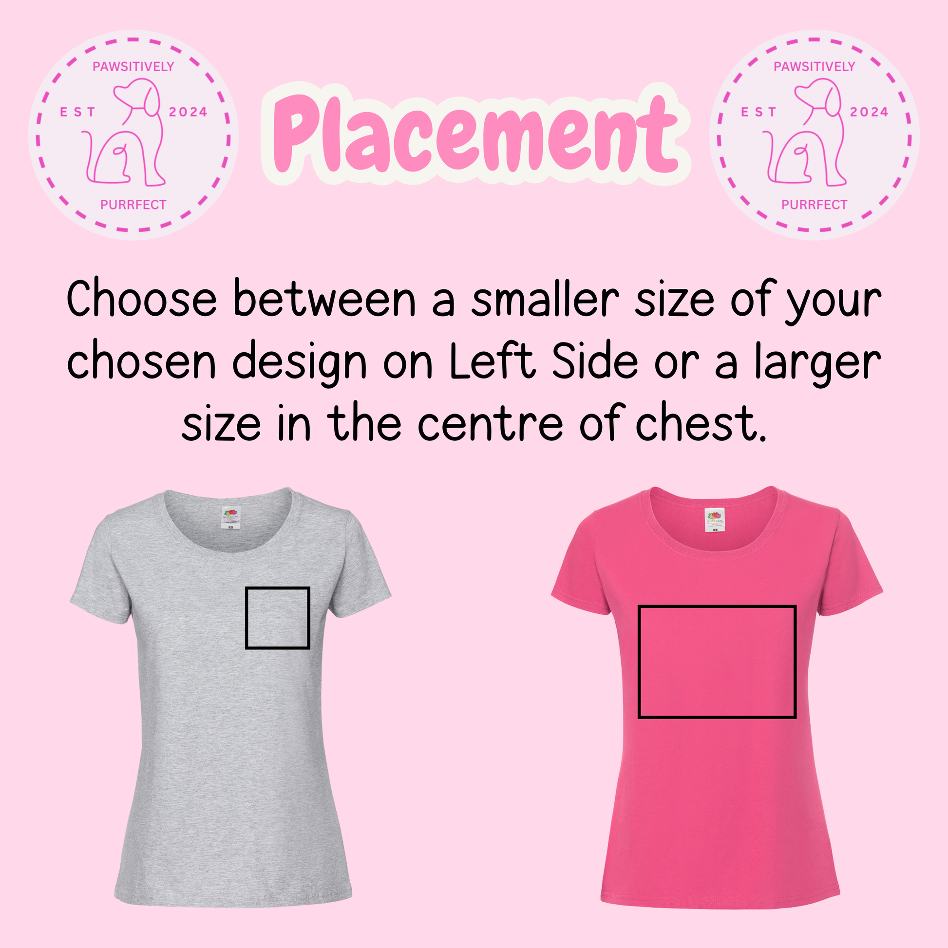 Women's T-shirt design placement guide